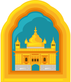 golden temple in frame png