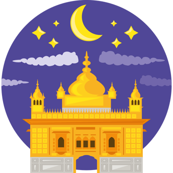 golden temple night view png