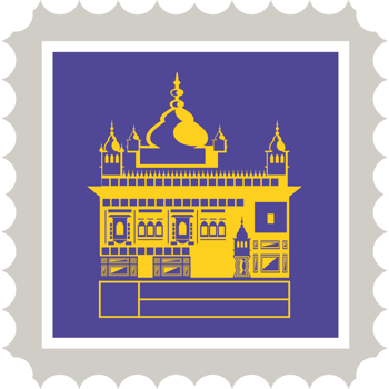 golden temple postage stamp png
