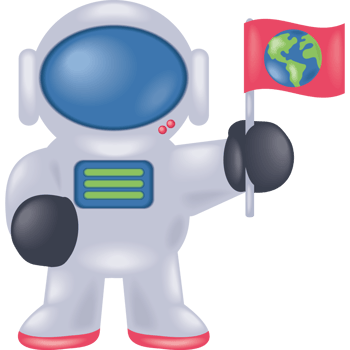space astronaut with flag design png