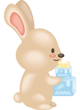 baby shower rabbit with cake png