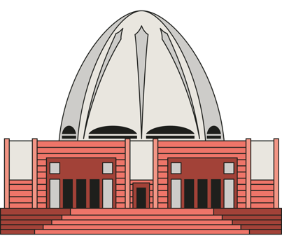 bahai temple on white background png