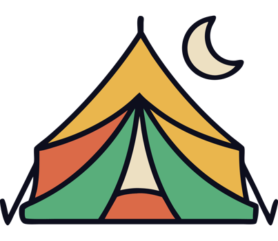 Camping tent under moonlight png