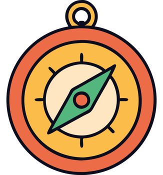 Classic compass for outdoor navigation png