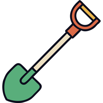 Camping shovel for outdoor survival png