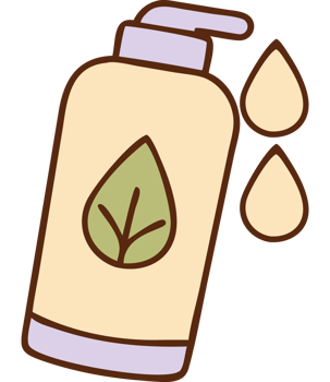 Herbal shampoo bottle natural haircare icon png