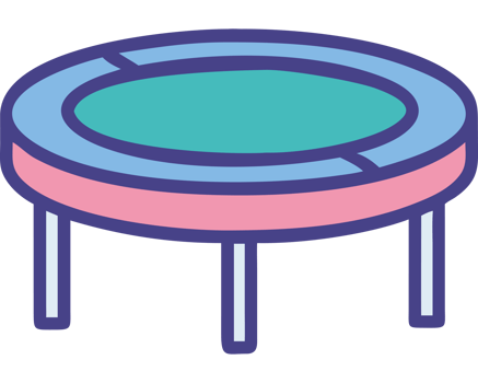 Fitness trampoline gym workout training equipment icon png