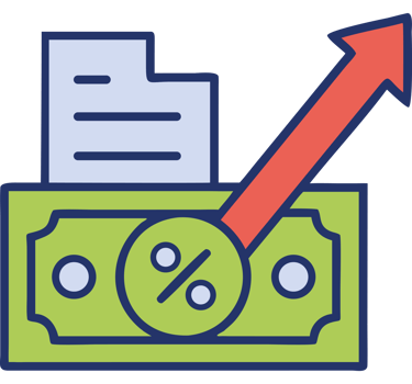 Financial crisis percentage arrow decline icon png