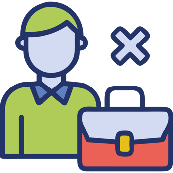 Financial crisis rejected employee icon png