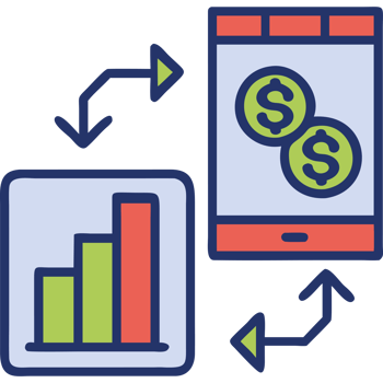 Financial crisis mobile banking decline icon png