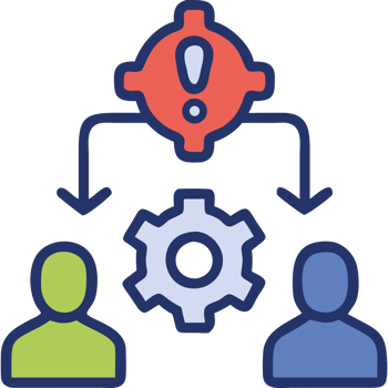 Financial crisis management workflow gear concept png