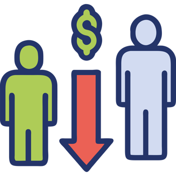 Financial crisis economic downturn and bankruptcy icon png