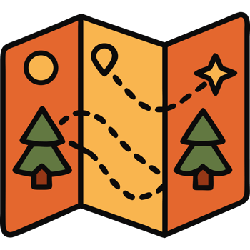 Camping map navigation and exploration png