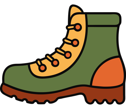 Camping hiking boots outdoor gear concept png