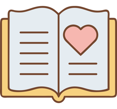 Wedding book with golden heart illustration png