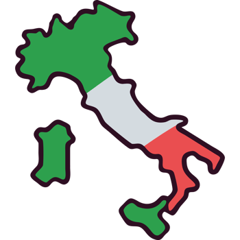 Italian map with green white and red colors png