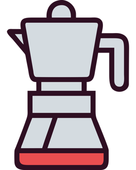 Italian moka pot with traditional design png