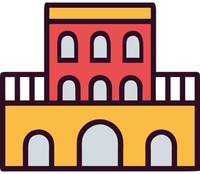 Italian urban building with classical facade png