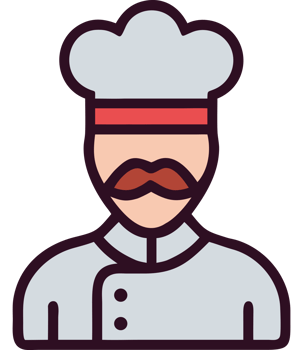 Italian chef wearing traditional uniform png