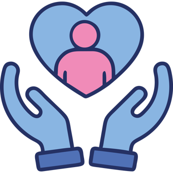 Psychiatry hands holding heart and person png