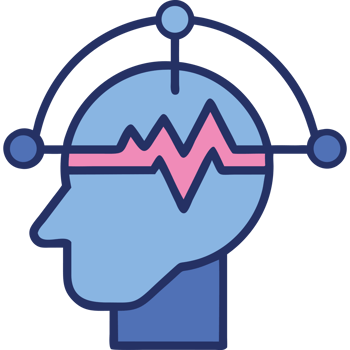 Psychiatry head with brainwave sensor png