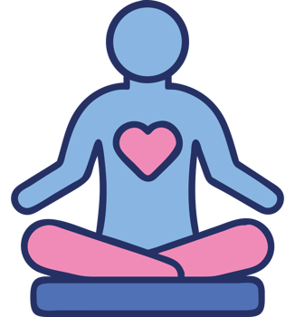 Psychiatry meditating person with heart symbol png
