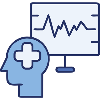 Psychiatry monitor with heart and wave graph png