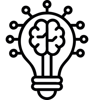 AI bulb with digital circuit icon png