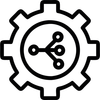 AI gear with circuits icon png