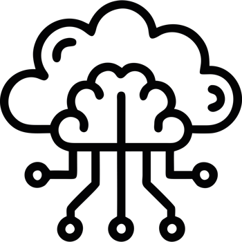 AI cloud computing brain icon png