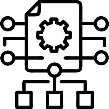 AI chip with neural circuits icon png