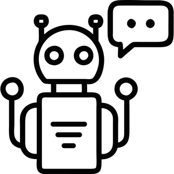 AI chatbot with speech bubble icon png