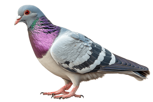 Colorful pigeon on transparent background png