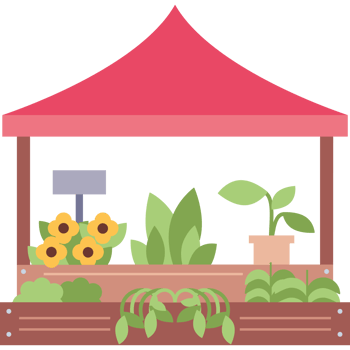 Local farm stand with fresh plants icon png