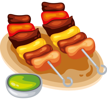 BBQ skewers with vegetables icon png