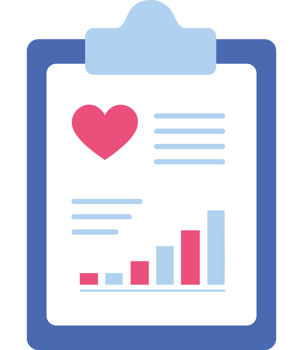 Heart health chart on clipboard icon png