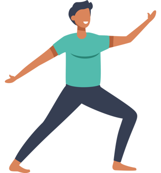 Mind and Body Warrior Yoga pose png