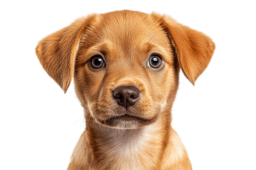 Cute puppy with expressive eyes on a transparent background png