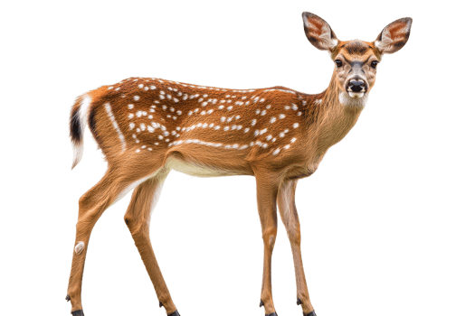 Young deer standing on a transparent background png