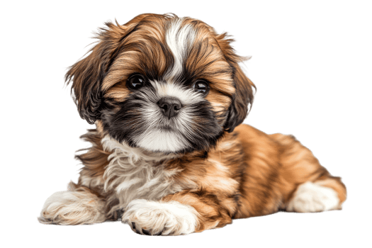 Shih Tzu puppy lying on a transparent background png