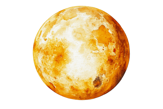 Orange moon illustration on transparent background png