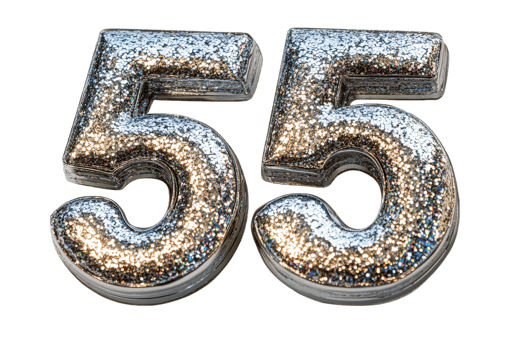 Decorative sparkling number candles for celebration events png