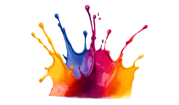Colorful paint splash created on a transparent background png