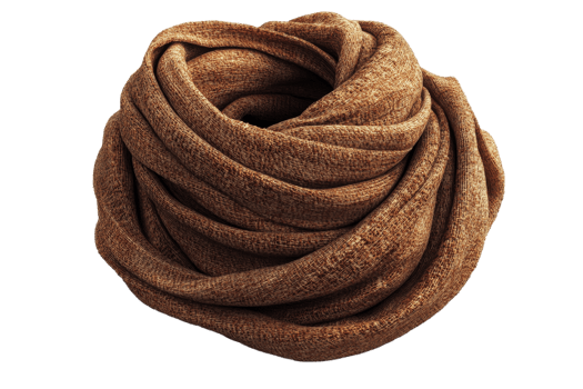 Brown scarf in a circular pattern on clear background png