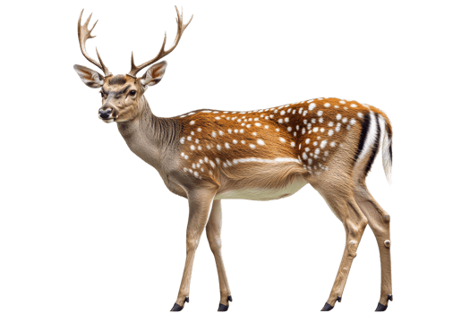 Spotted deer standing on a transparent background png