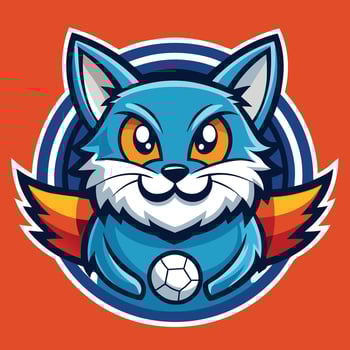 Illustration of a Cartoon Cat Mascot Holding a Ball vector