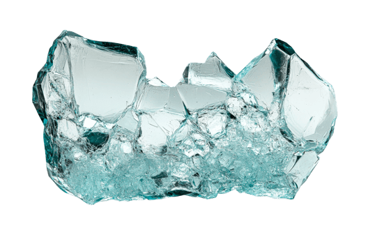 Shattered glass piece with a transparent background png