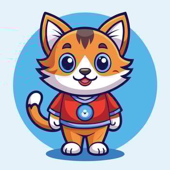 Adorable Illustration of a Cute Cat Mascot Cartoon vector