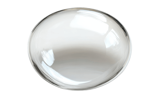 Clear glass sphere with smooth reflective surface png