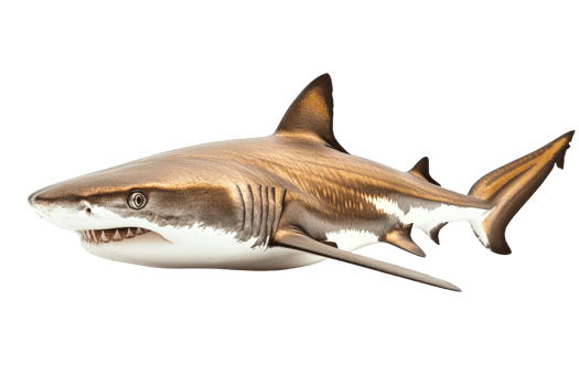Realistic model of a shark swimming with detailed features png